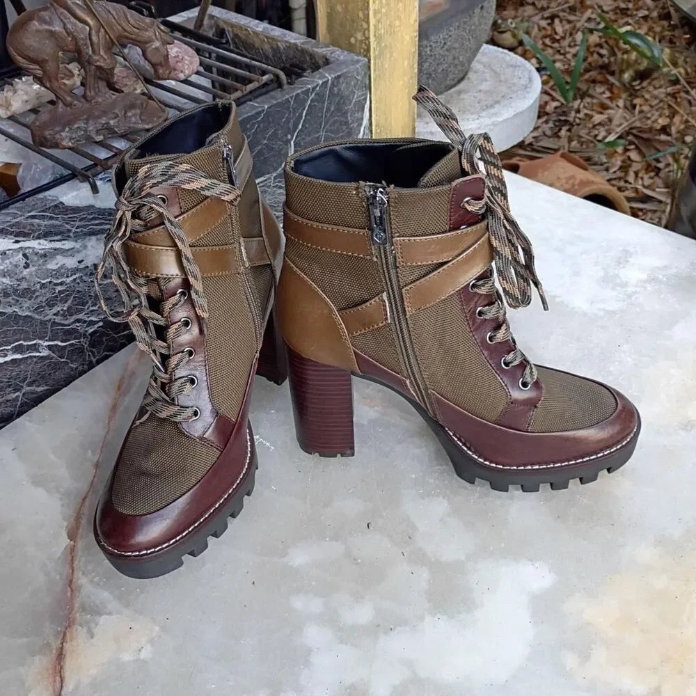 Antonio Melani Women's Brown and Khaki Boots